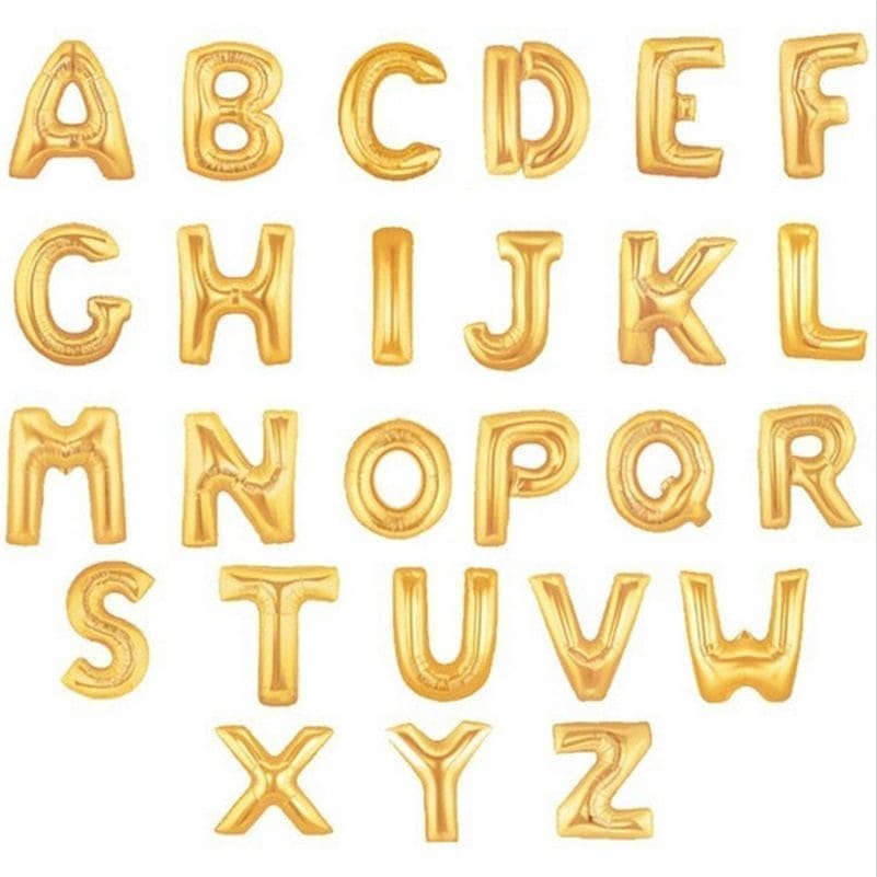16" Letter Foil Balloon - Gold (Air-filled only)