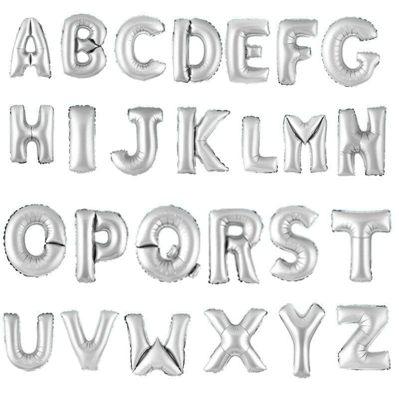 16" Letter Foil Balloon - Silver (Air-filled only)