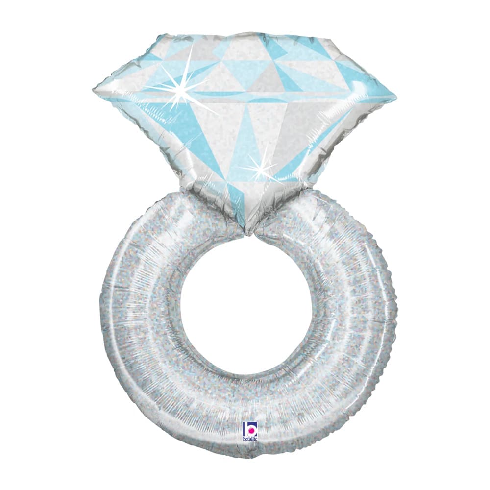 Platinum Diamond Ring Helium Foil Balloon - Betallic