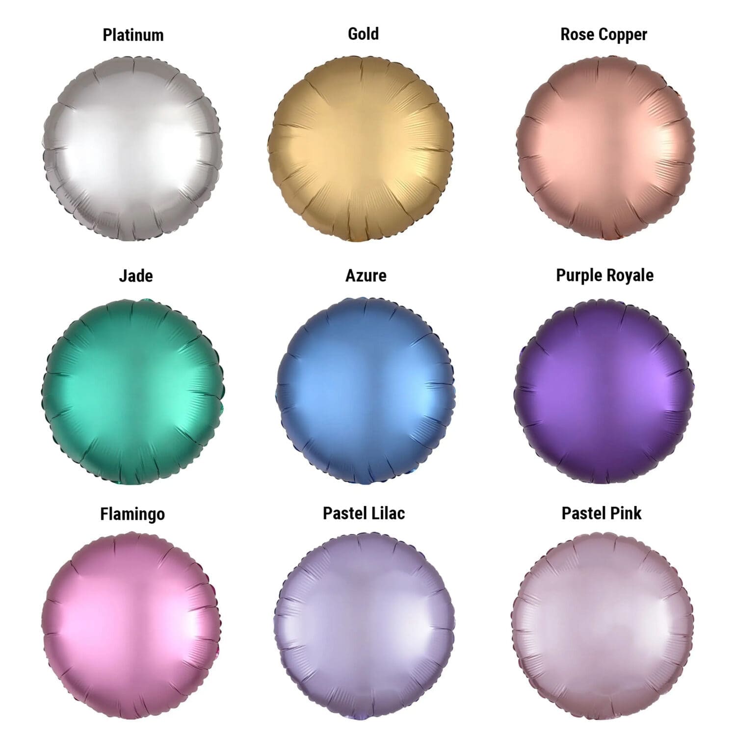 Anagram Satin Luxe Circle Helium Foil Balloons - Selection 1