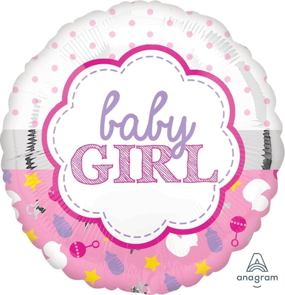 Baby Girl Scallop Foil Balloon (incl. Helium)
