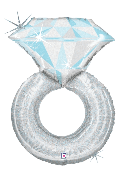 Platinum Diamond Ring Foil Balloon (Incl. Helium)