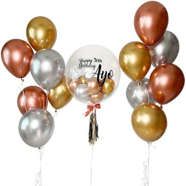 Ultimate Chrome Bubble Balloon Helium Bunch