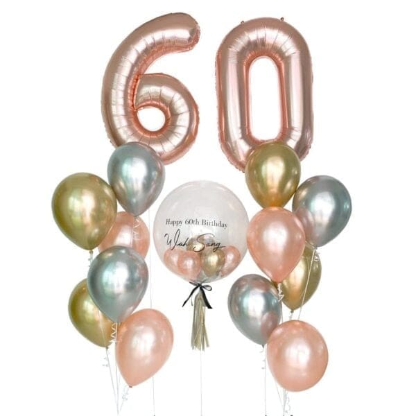 Ultimate Chrome Bubble Balloon Number Bouquet