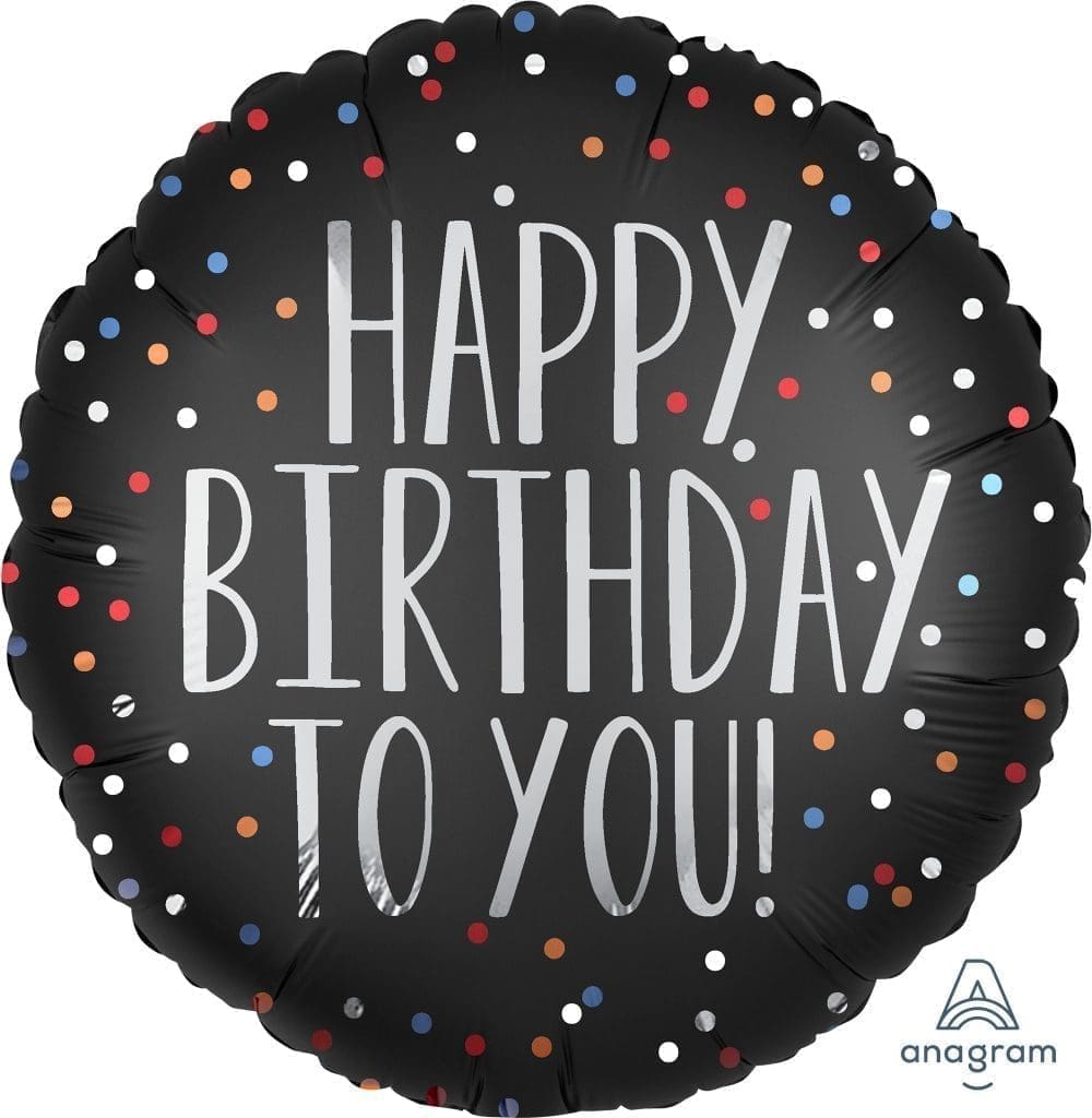 Happy Birthday To You Satin Dots Foil Balloon (Incl. Helium)