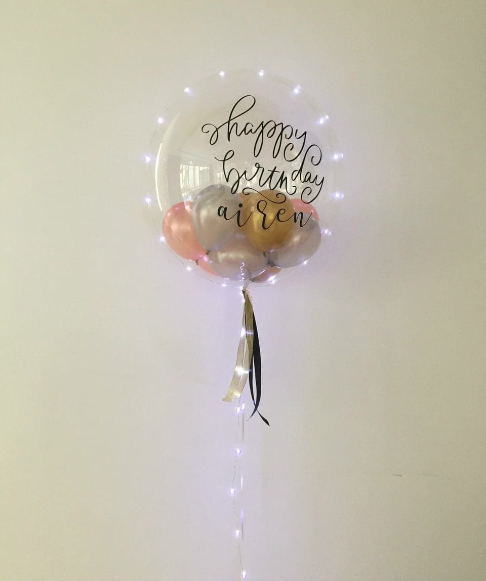 24" Deco Bubble Balloon with LED Strip (Incl. Helium)