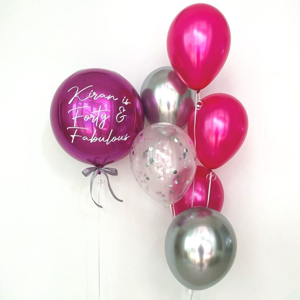Bright Pink Helium Balloon Orbz Decoration