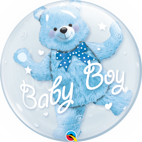 Baby Boy Blue Bear Deco Bubble (Incl. Helium)