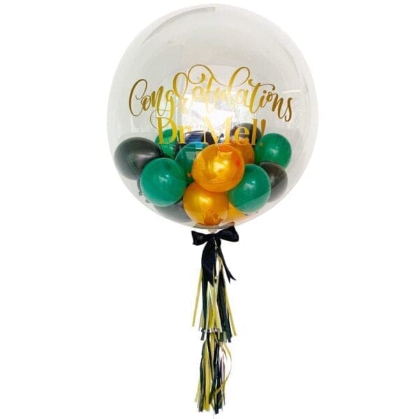 Jumbo Bubble Balloon 36" with Gold Balloons