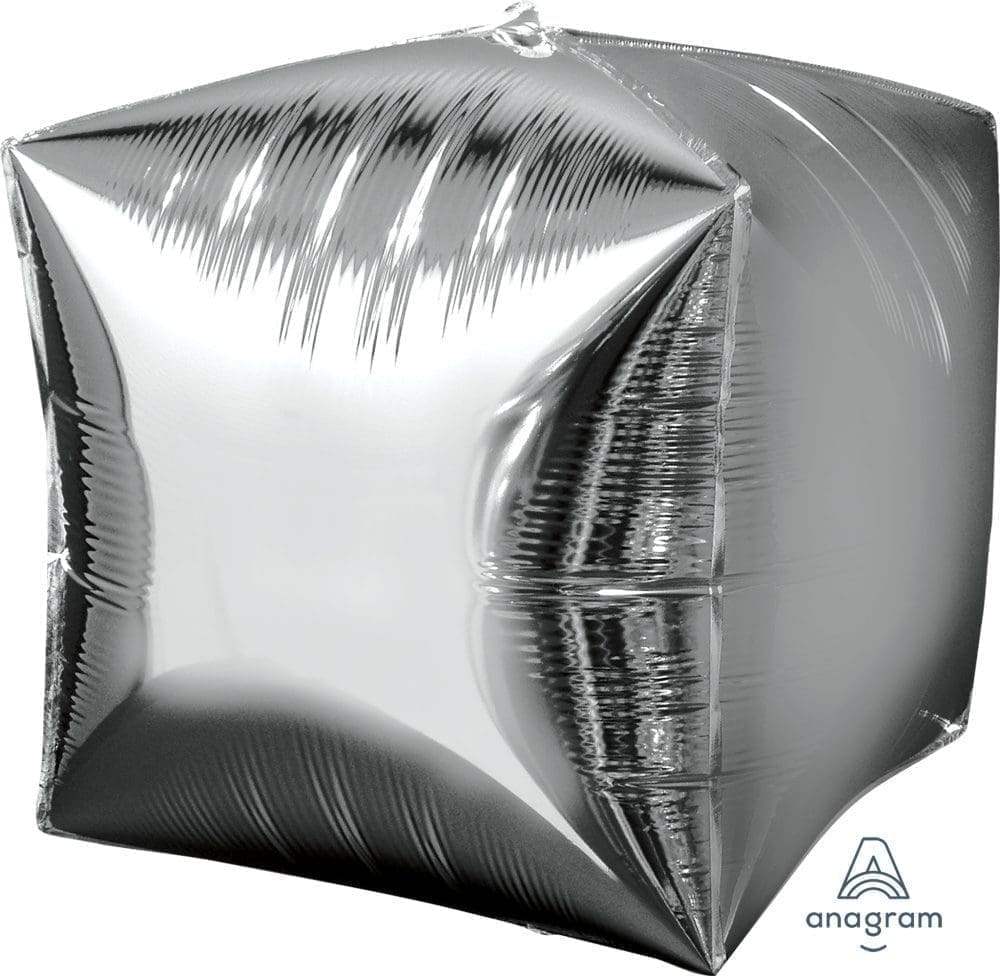 Cubez 15" Foil Balloon - Silver (Incl. Helium)