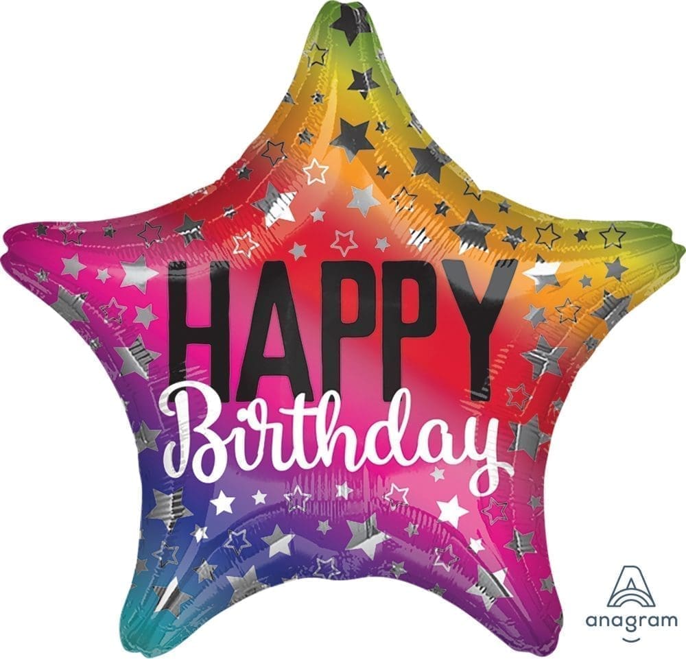 Rainbow Star Foil Balloon (Incl. Helium)