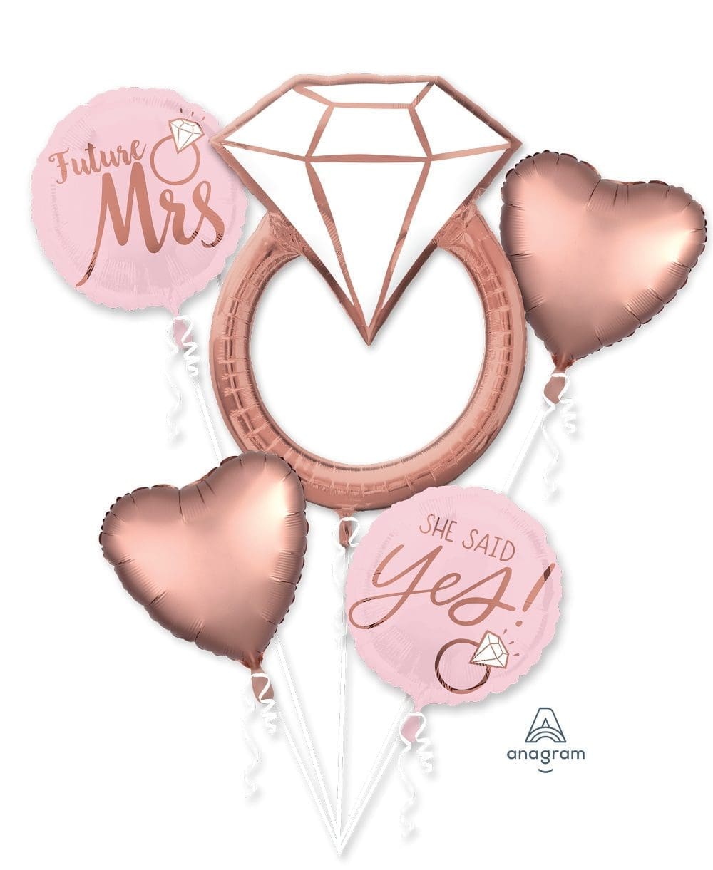 Blush Bridal Shower Helium Balloon Bouquet