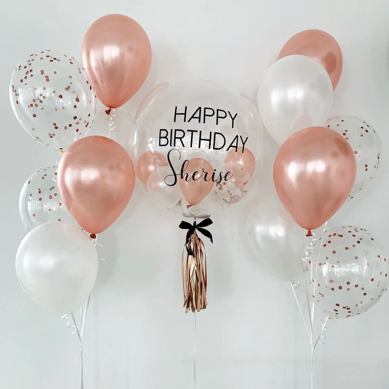 Ultimate Rose Gold Bubble Balloon Bouquet