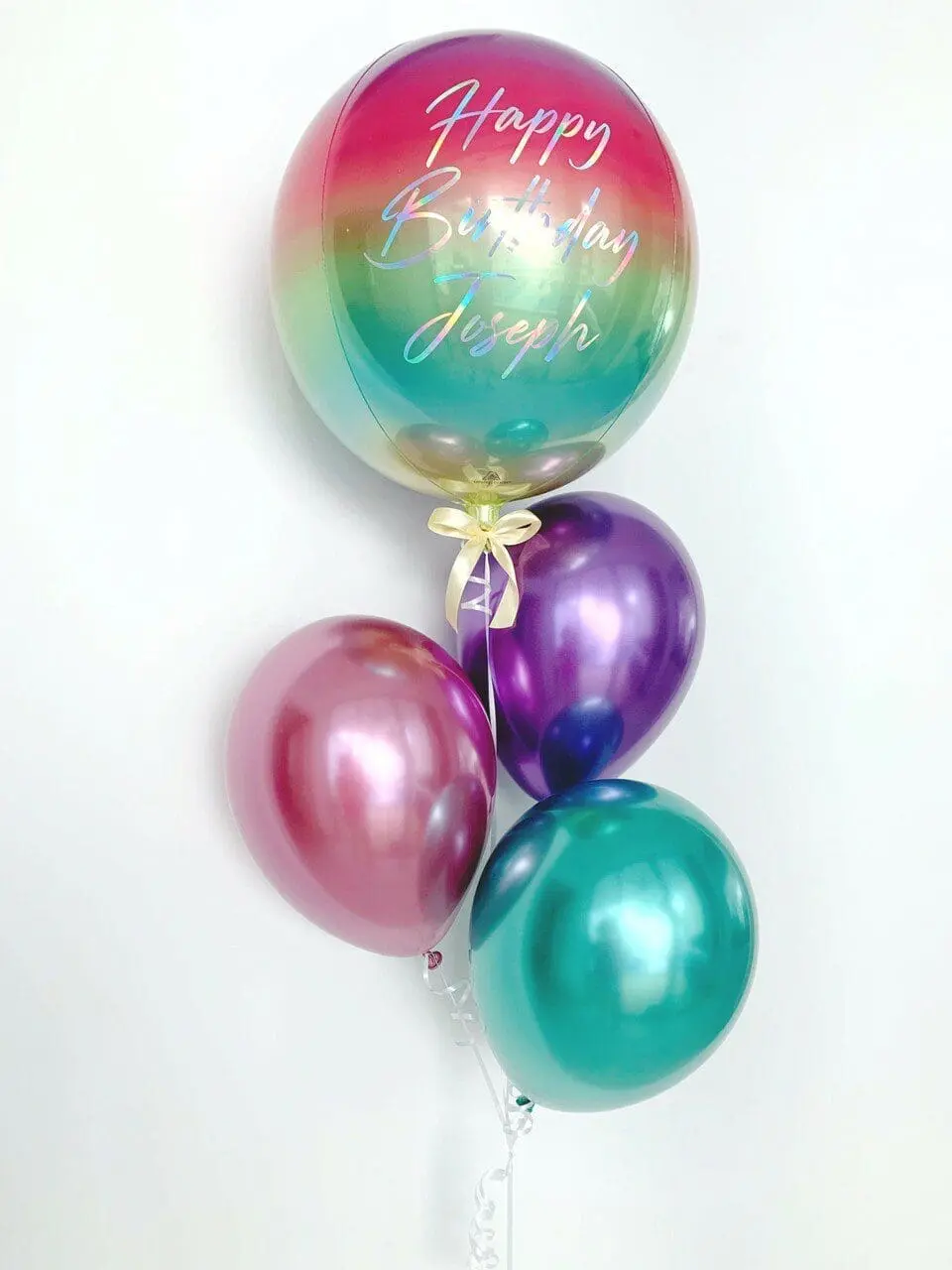 Simple Ombré Orbz Chrome Balloon Bouquet