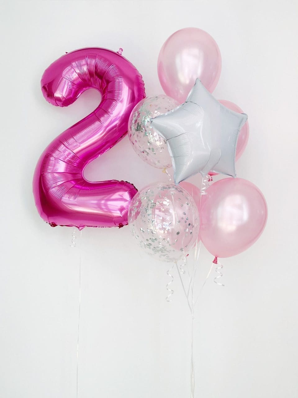 Single Number Foil Balloon Bouquet - Assorted Colour