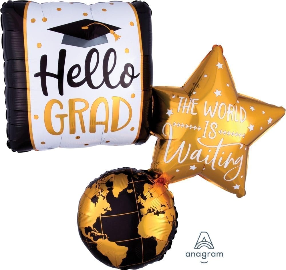 The World Is Waiting Grad Foil Balloon (incl. Helium)