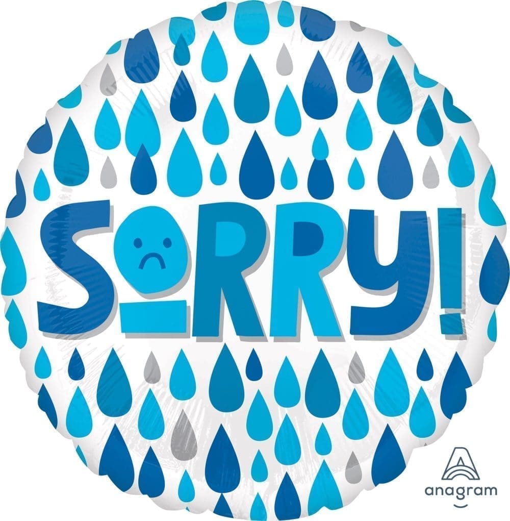 Sorry Raindrops Foil Balloon (Incl. Helium)