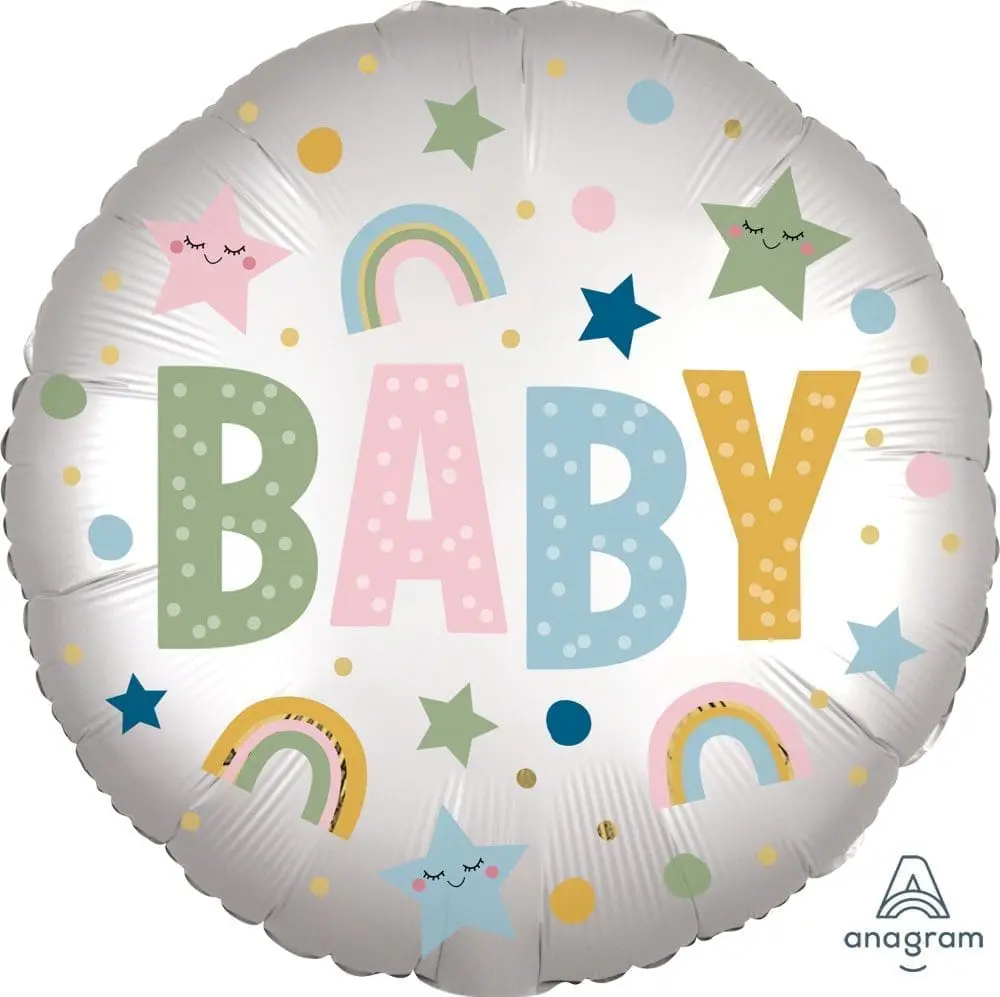 Satin Infused Natural Baby Foil Balloon (Incl. Helium)