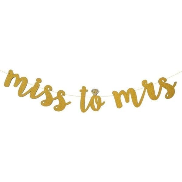 Miss To Mrs Banner - Gold