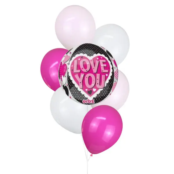 Love You Orbz Helium Balloon Valentine's Day Bunch