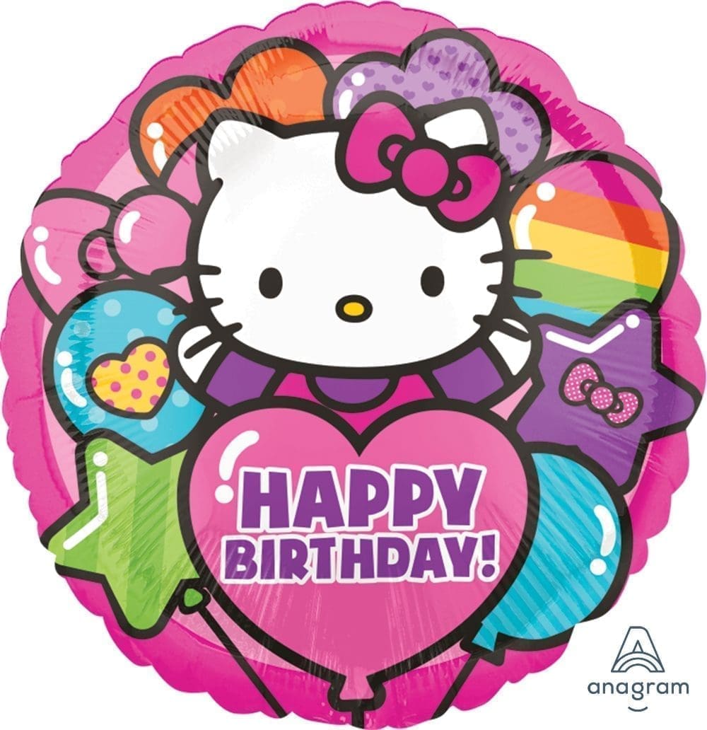 Hello Kitty Rainbow Foil Balloon (Incl. Helium)