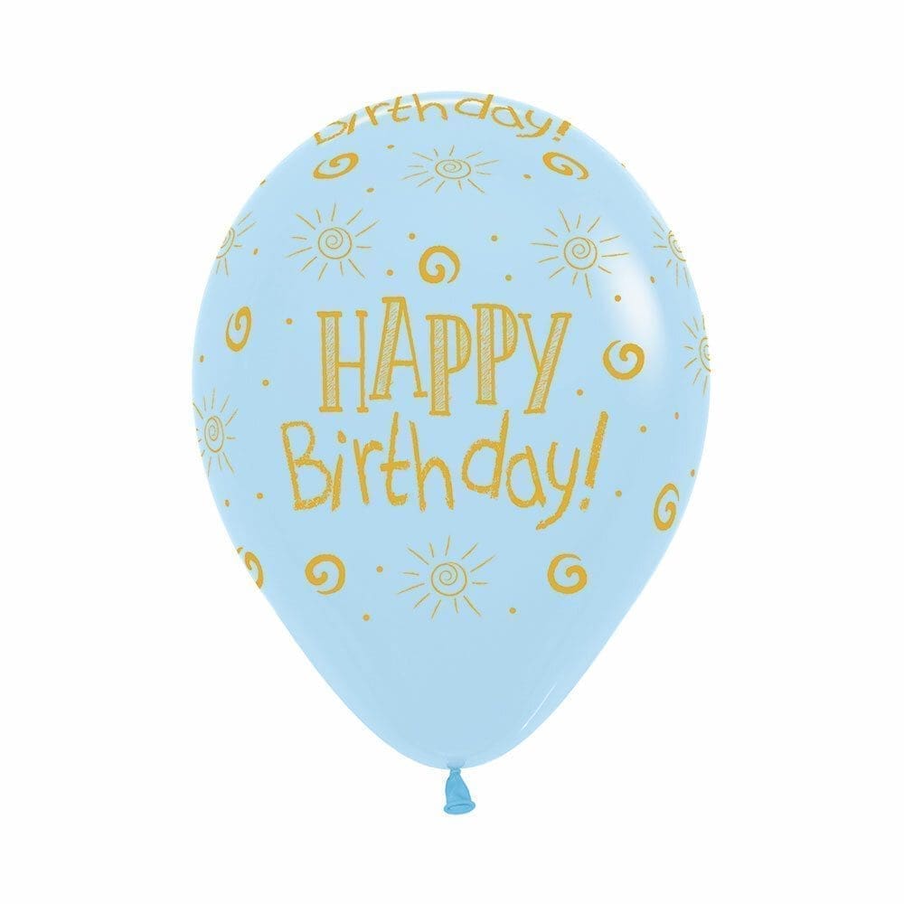 12" Happy Birthday Sunshine Infinity Helium Balloon