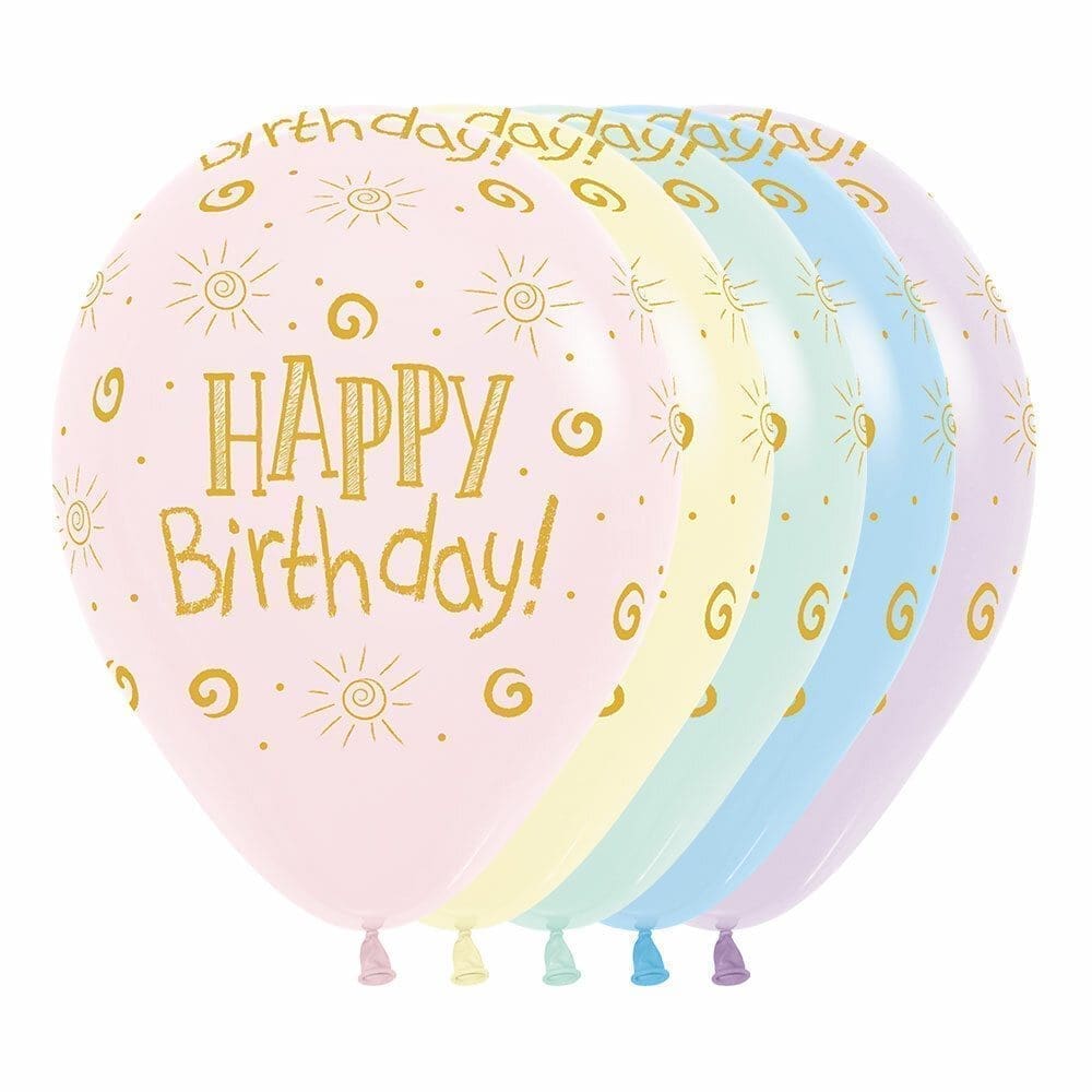 12" Happy Birthday Sunshine Infinity Helium Balloon