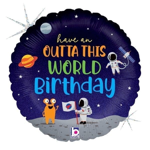 Outta This World  Birthday Foil Balloon (Incl. Helium)