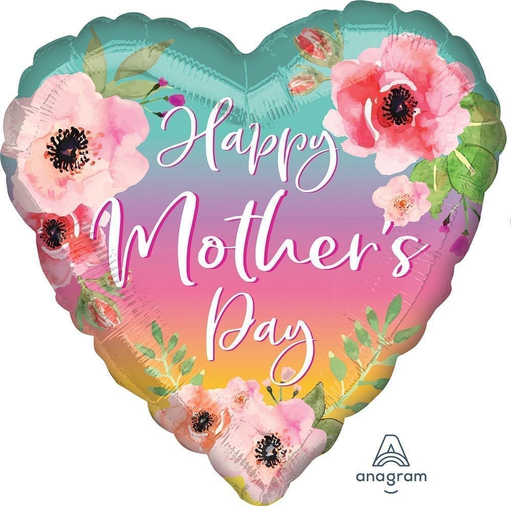 Flowers and Ombre Mother's Day Foil Balloon (Incl. Helium)