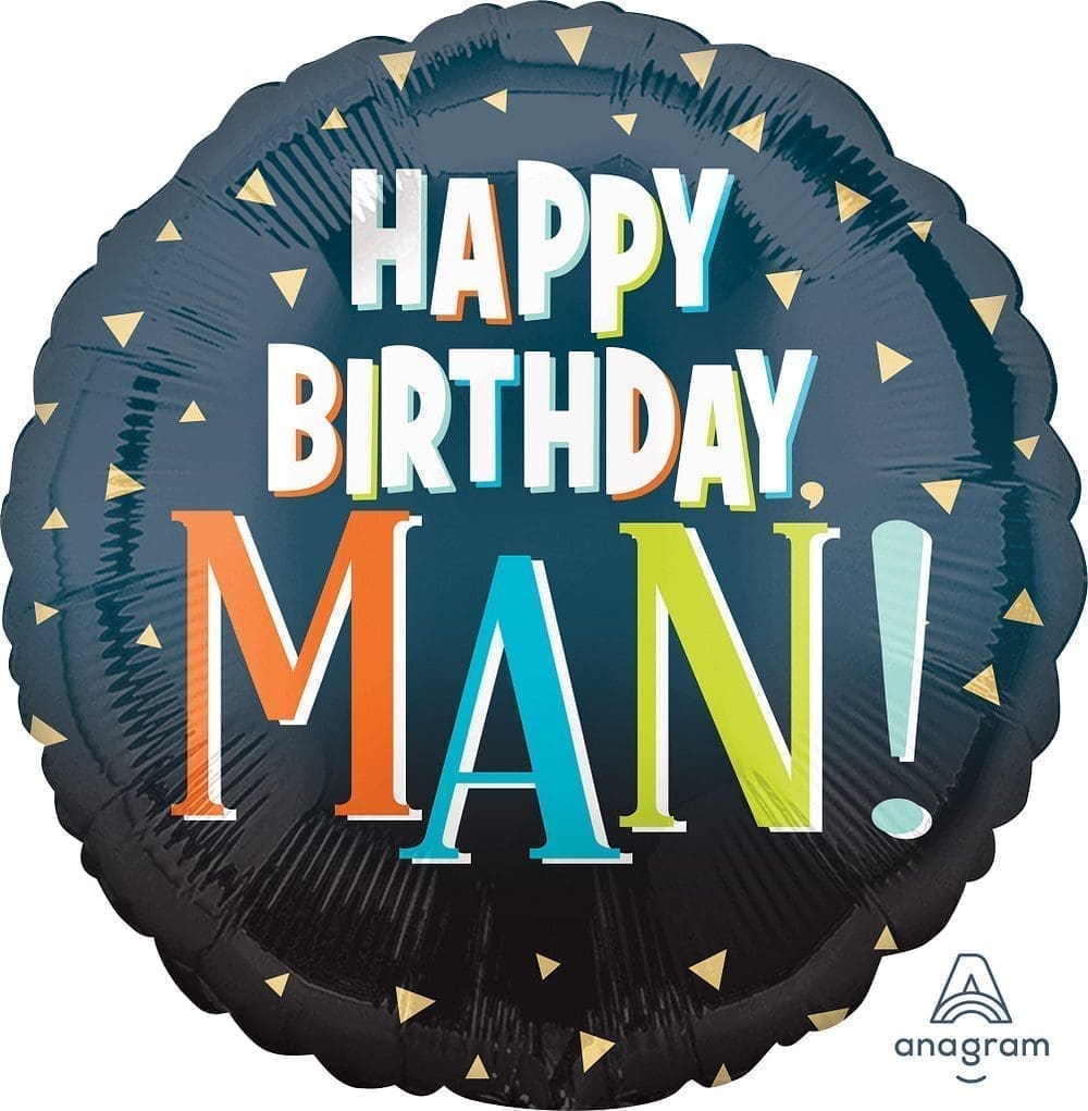 Happy Birthday Man Ombre Foil Balloon (Incl. Helium)