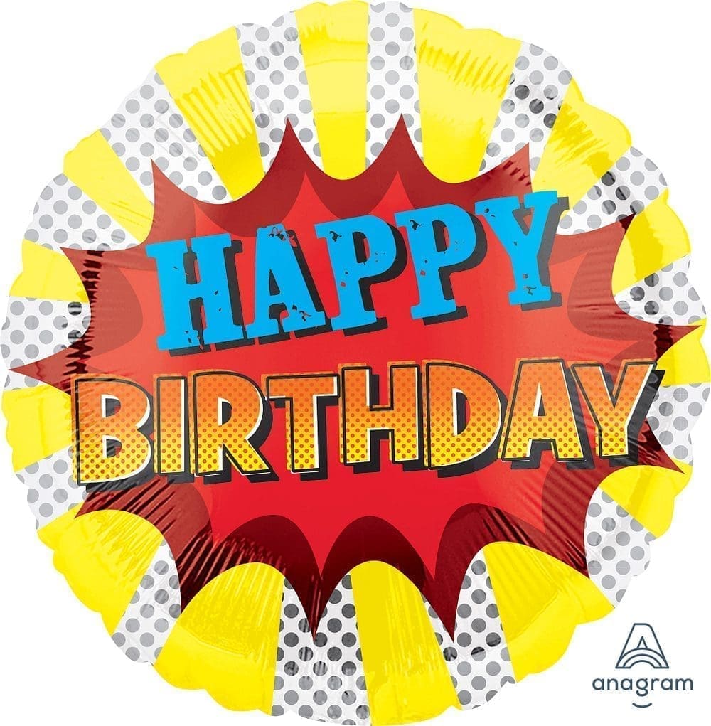 Superhero Birthday Foil Balloon (Incl. Helium)