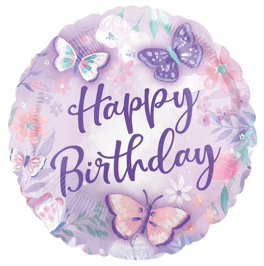Flutters Happy Birthday Foil Balloon (Incl. Helium)