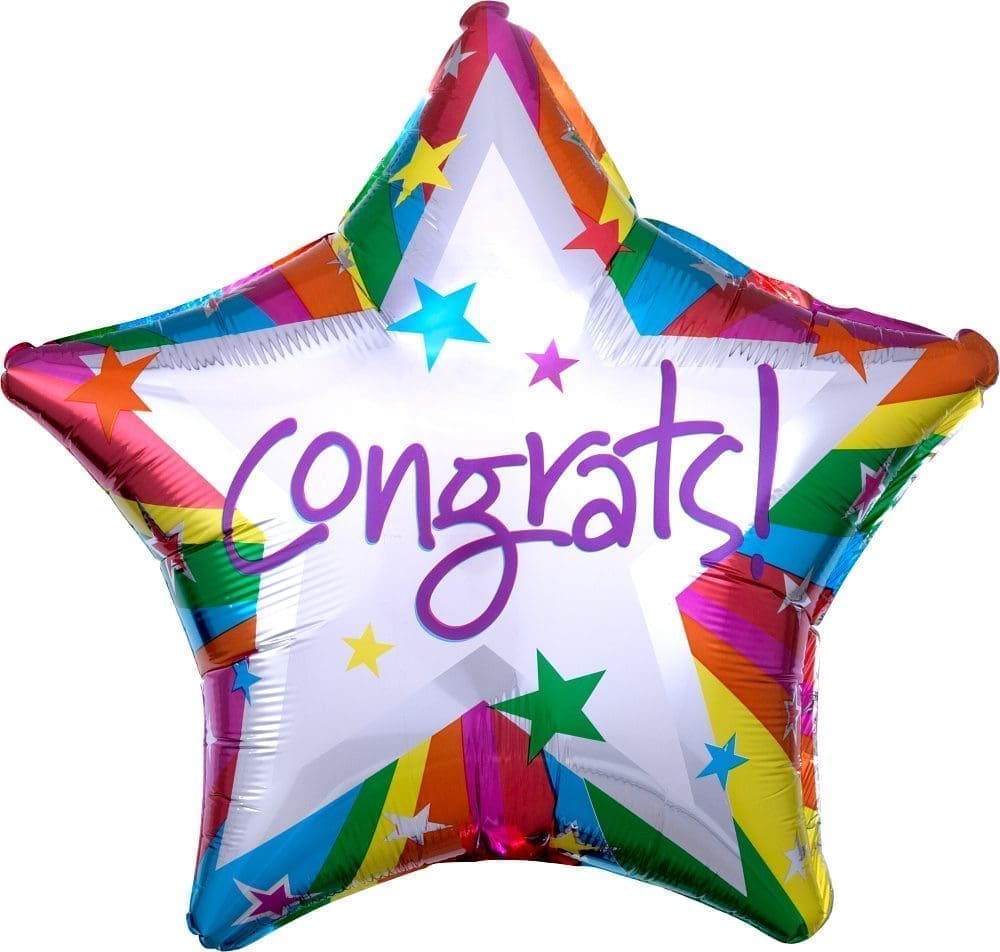 Congrats Rainbow Foil Balloon (Incl. Helium)