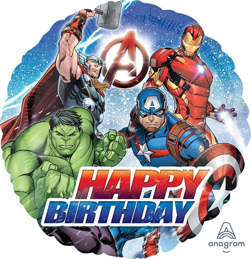 Avengers Happy Birthday Foil Balloon (Incl. Helium)