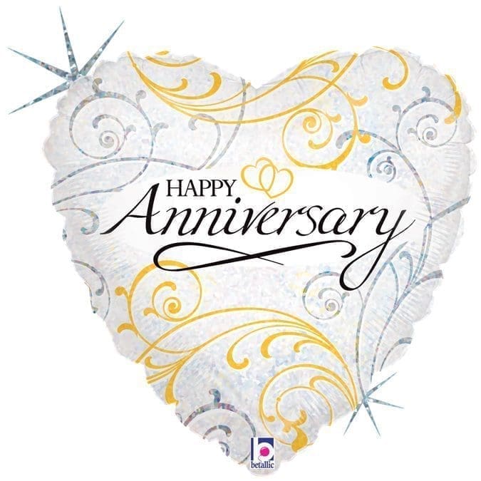 Filigree Anniversary Foil Balloon (Incl. Helium)