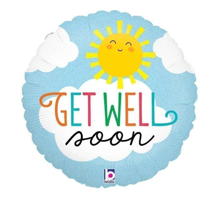 Get Well Soon Sun Foil Balloon (Incl. Helium)