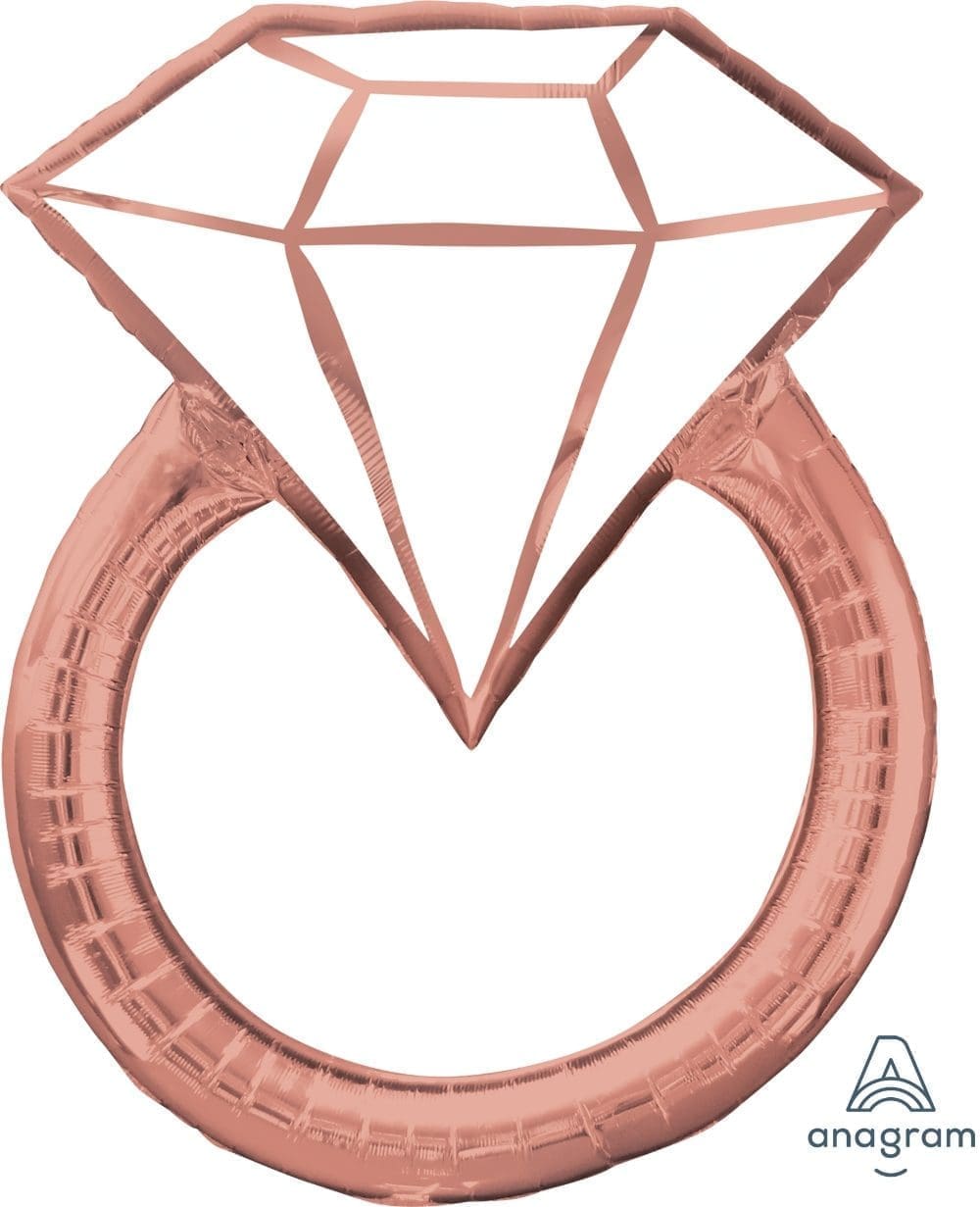 Blush Wedding Ring XL Foil Balloon (Incl. Helium)