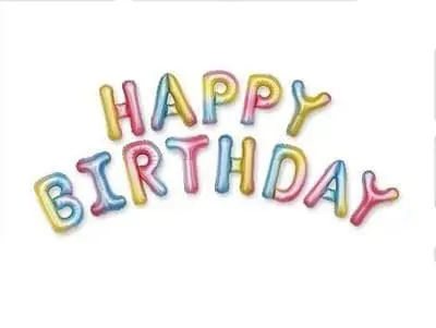 16" Happy Birthday Balloon Set - Pastel Rainbow (Air-filled)