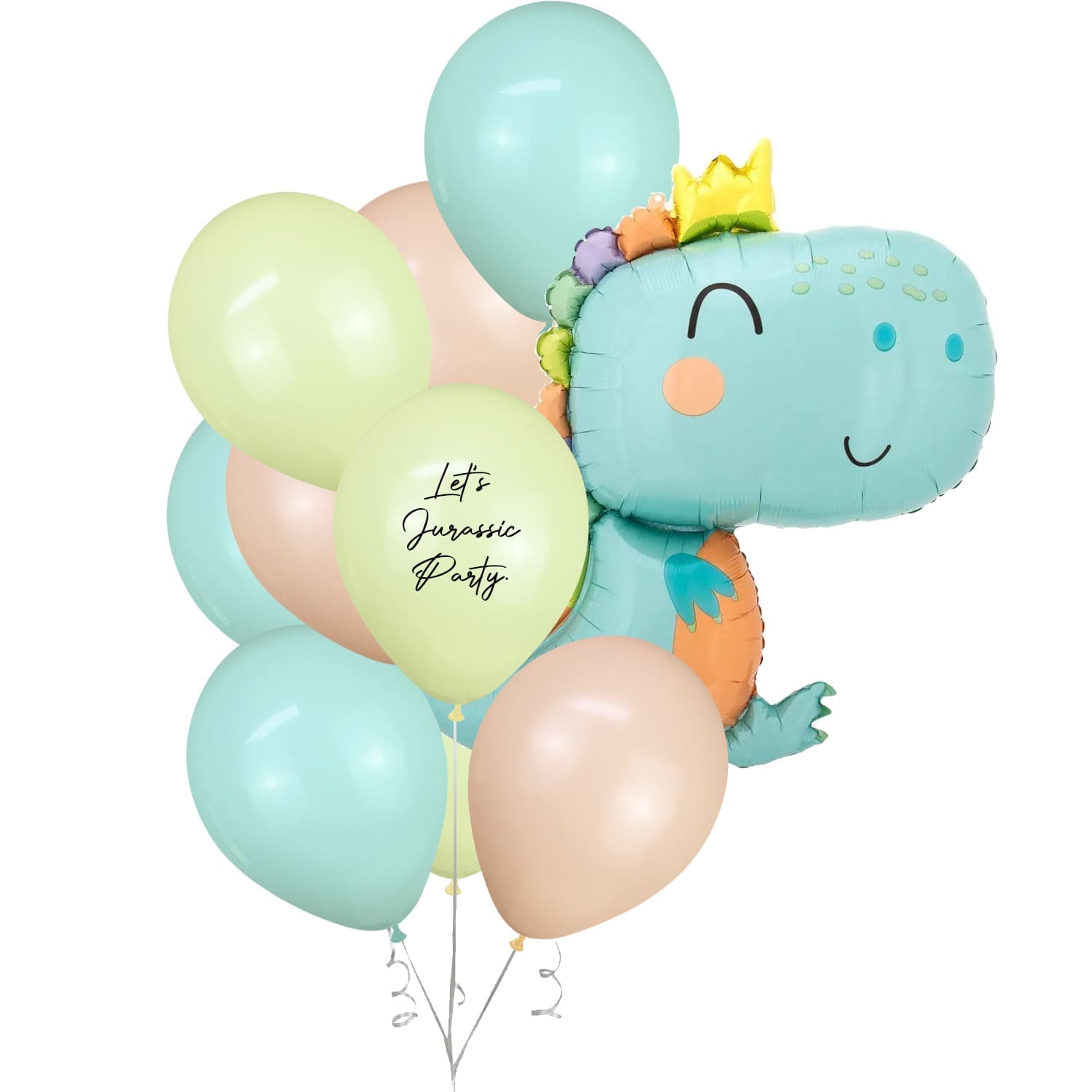 Babysaurus Mylar Foil Dinosaur Helium Balloon Bunch