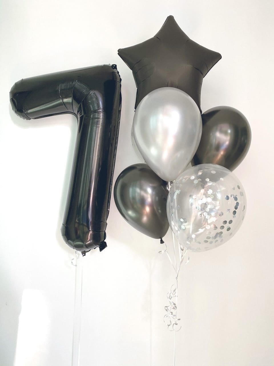Single Number Foil Balloon Bouquet - Assorted Colour