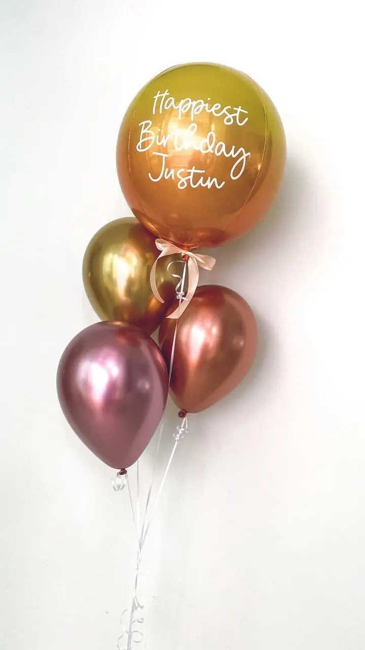 Simple Ombré Orbz Chrome Balloon Bouquet