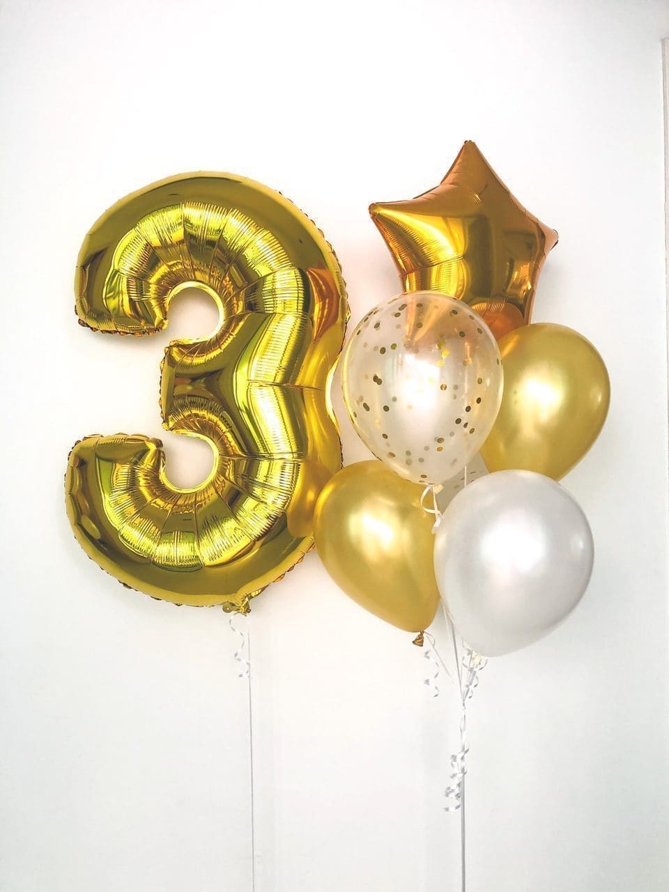 Single Number Foil Balloon Bouquet - Assorted Colour