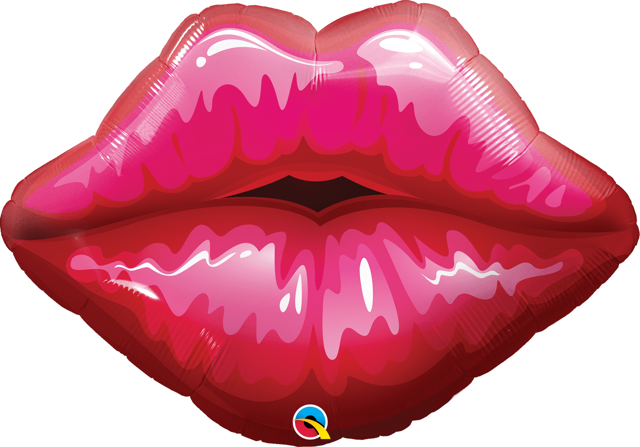 Big Red Kissy Lips Foil Balloon (Incl. Helium)