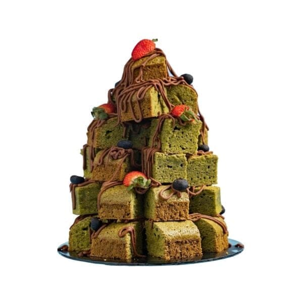 Matcha-Brownies-Tower-Elevete-Patisserie