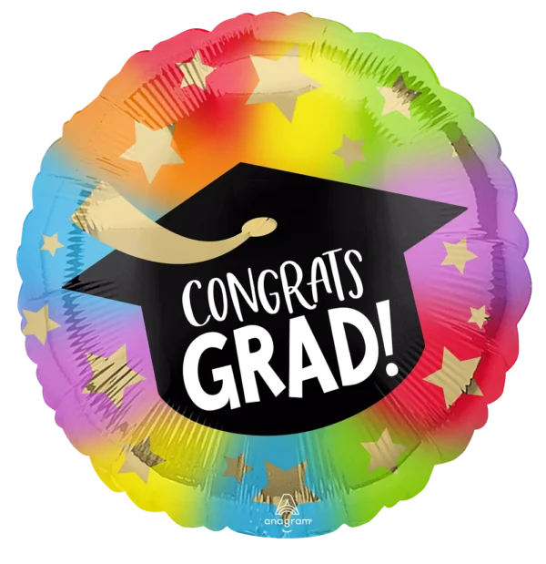 Colourful Congrats Grad Mylar Helium Balloon