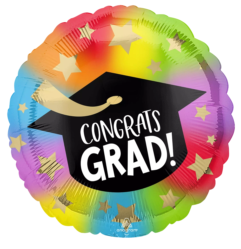 Colourful Congrats Grad Mylar Helium Balloon
