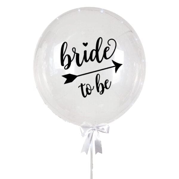 Mini Bubble Balloon 10" with LED & Ribbon