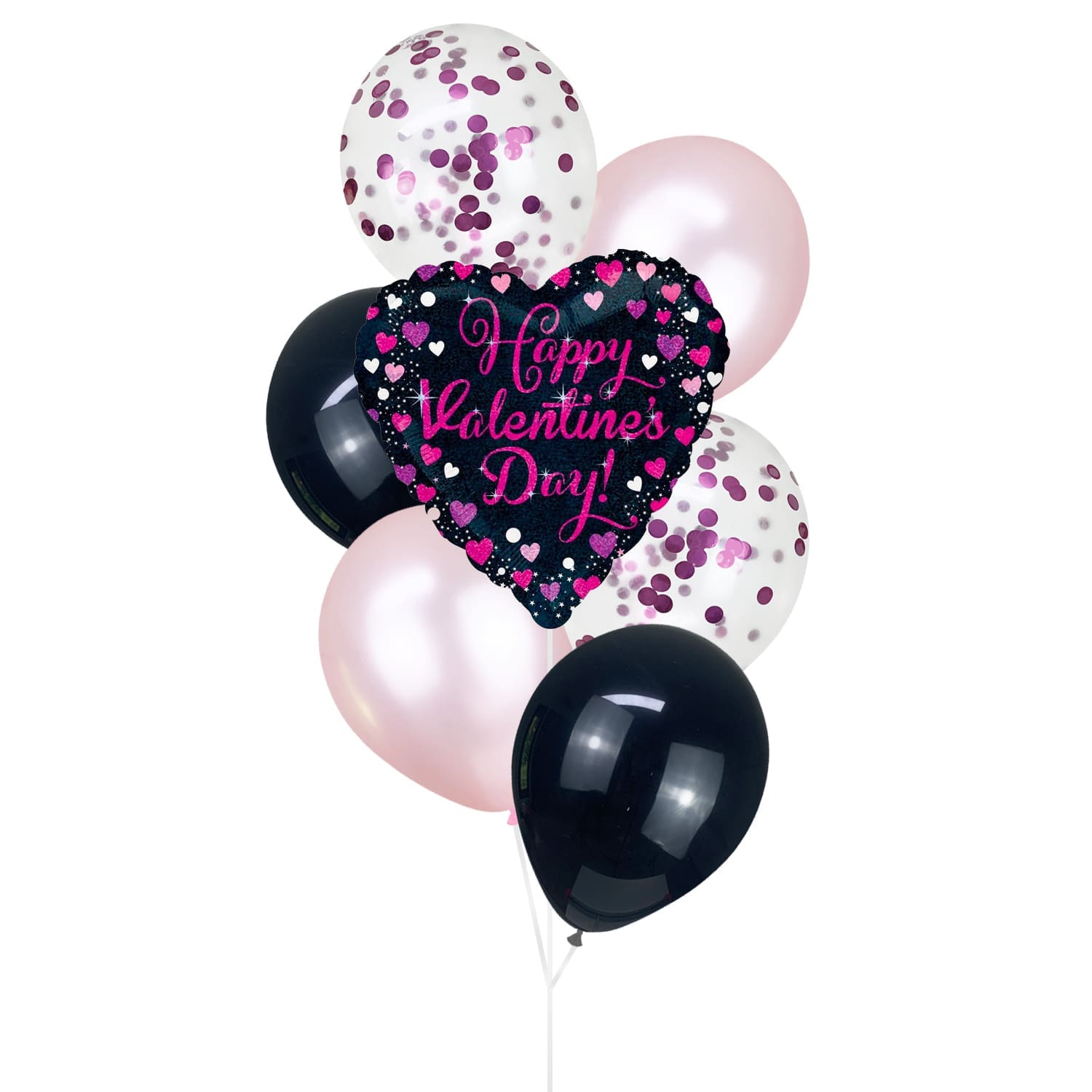 Sparkling Happy Valentine's Day Helium Balloon Bouquet