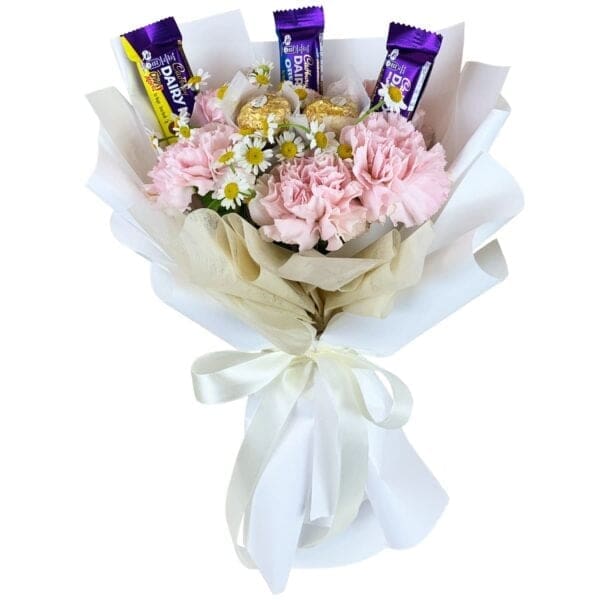 Fresh Flower Bouquet Sara, with Rocher & Cadbury