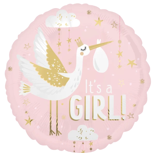 Anagram Satin Special Delivery Baby Girl Helium Balloon